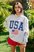 Reversible USA/AMERICA Mockneck Crew