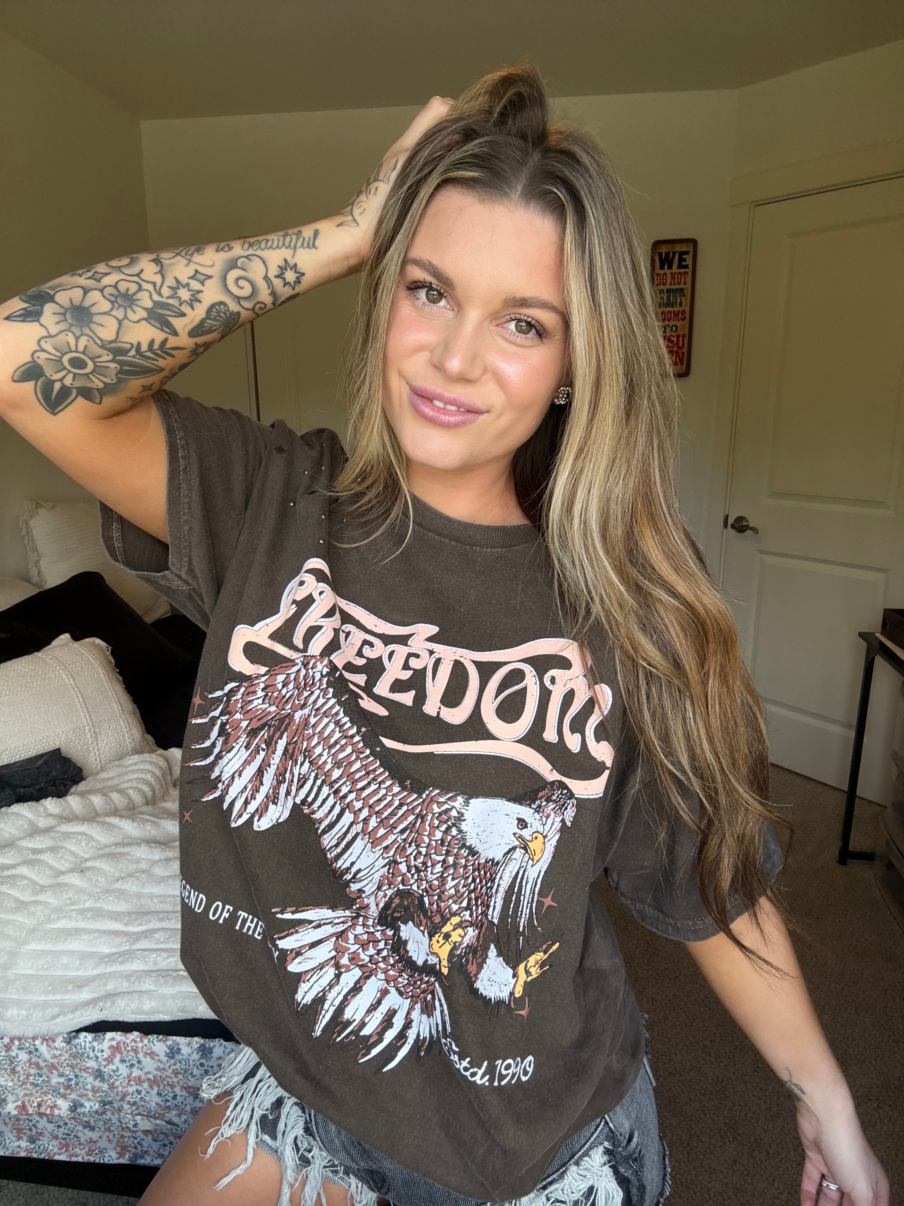 FREEDOM Studded Graphic Tee