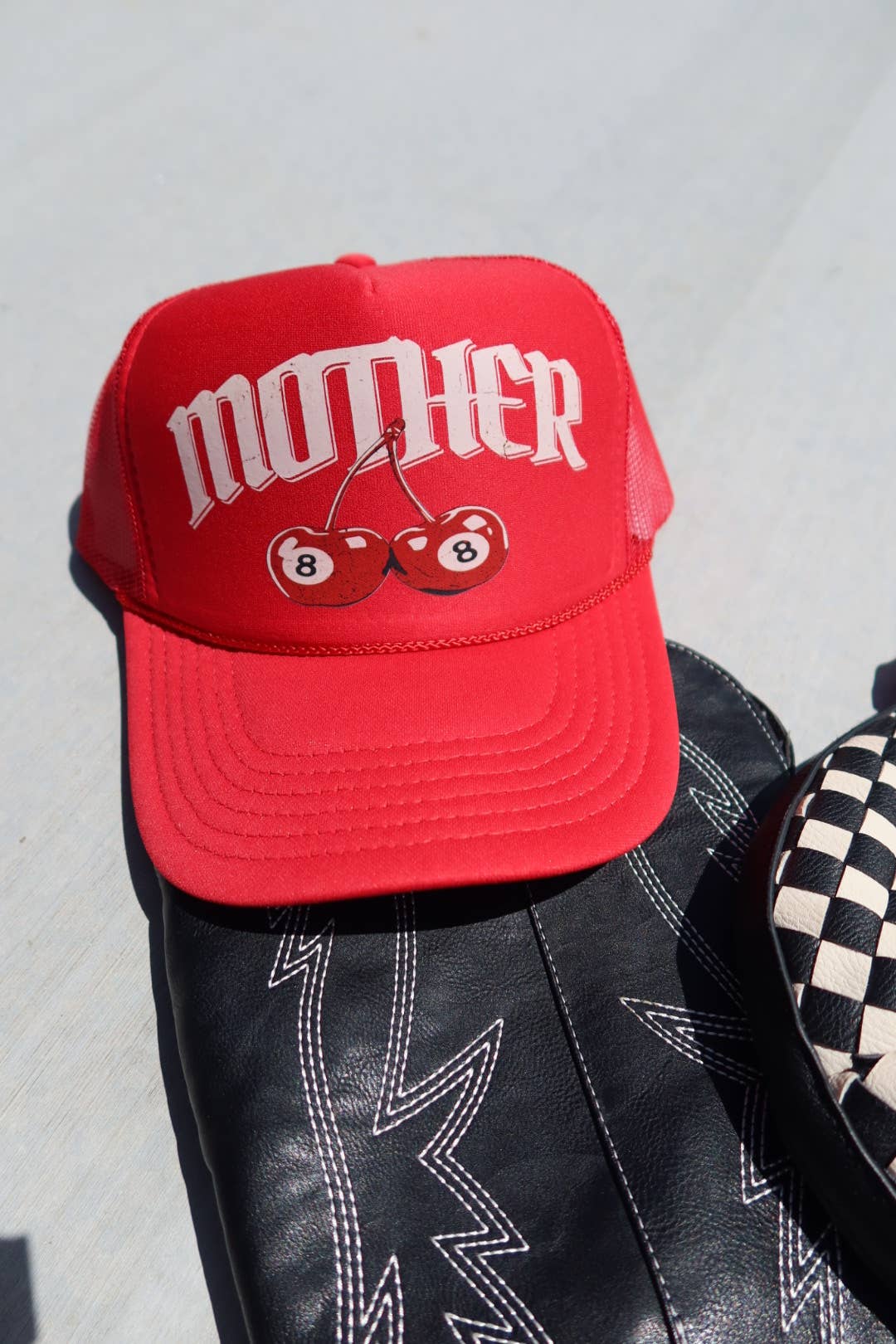 Mother Cherries Foam Trucker Hat : Red Hat