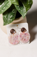 ‘Pink Rose’ Acrylic Statement Earrings