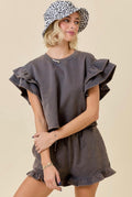 Ruffle Sleeve Lounge Set