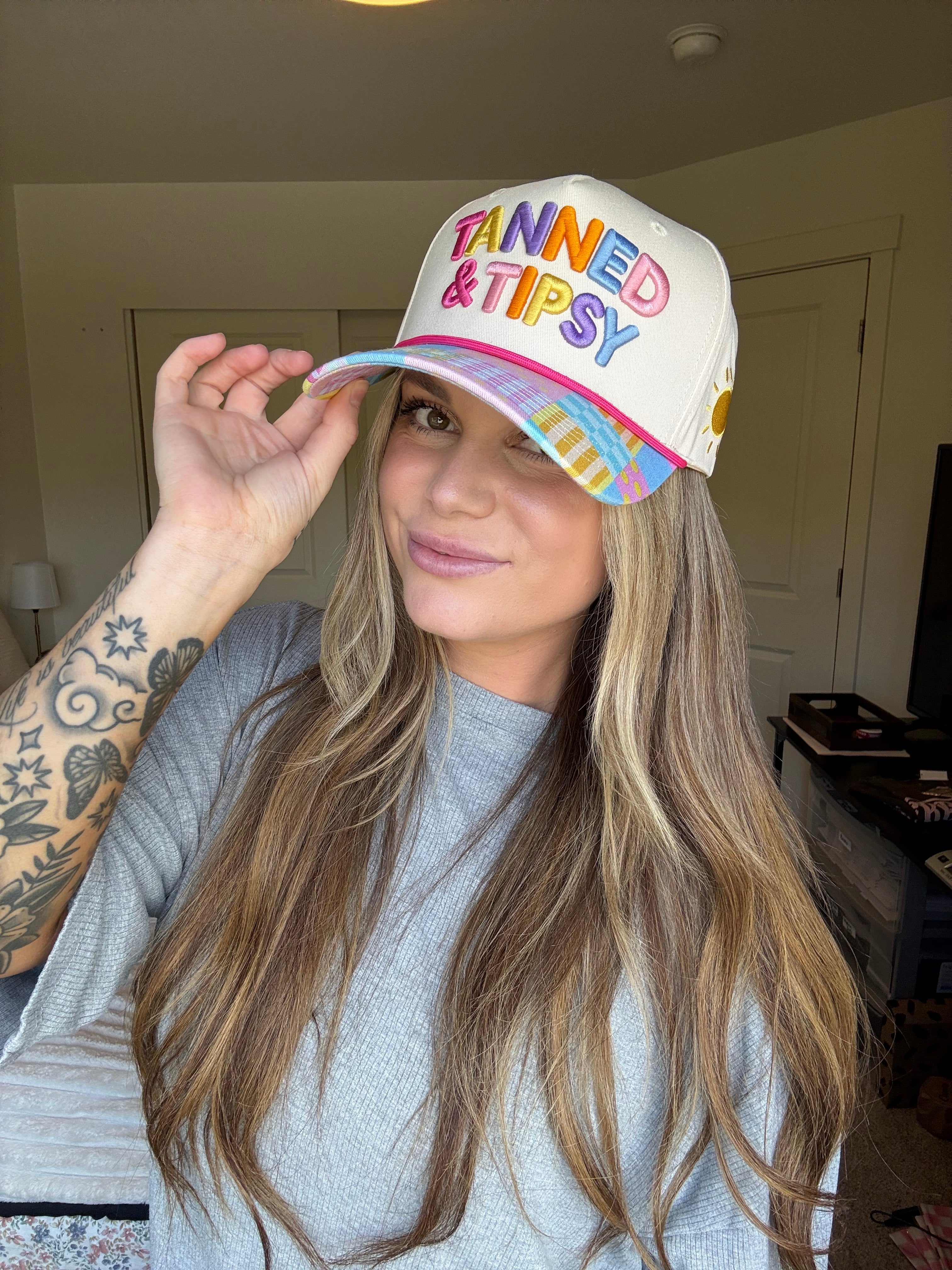 ‘TANNED & TIPSY’ Trucker Hat