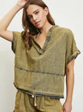 Boho Acid Wash/Denim Top