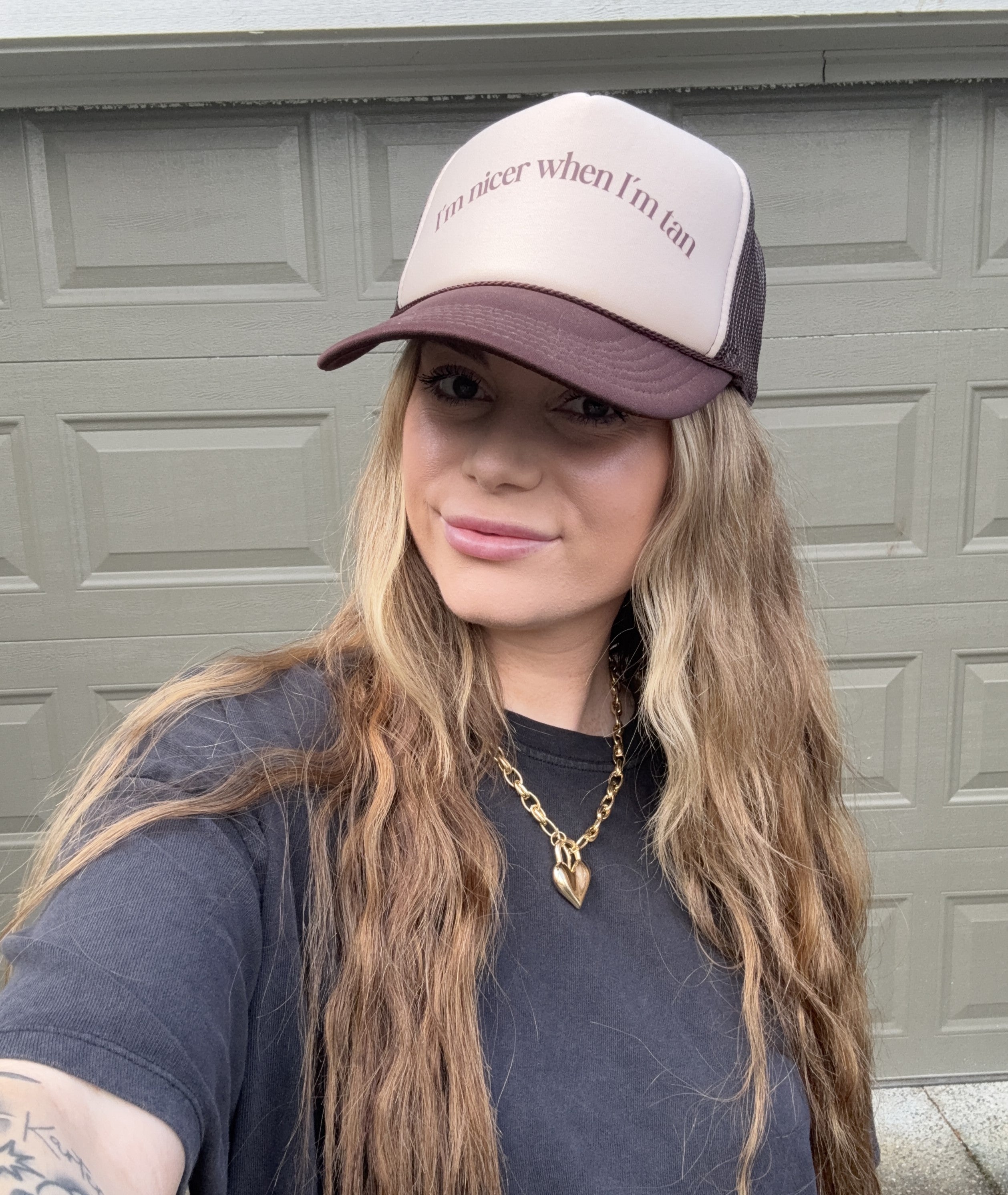 I’m nicer when I’m tan Trucker hat