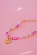‘Pink Bloom’ Heart Pendant Necklace