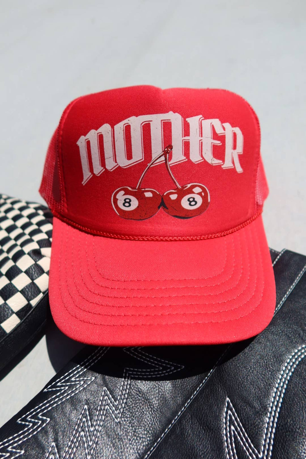 Mother Cherries Foam Trucker Hat : Red Hat