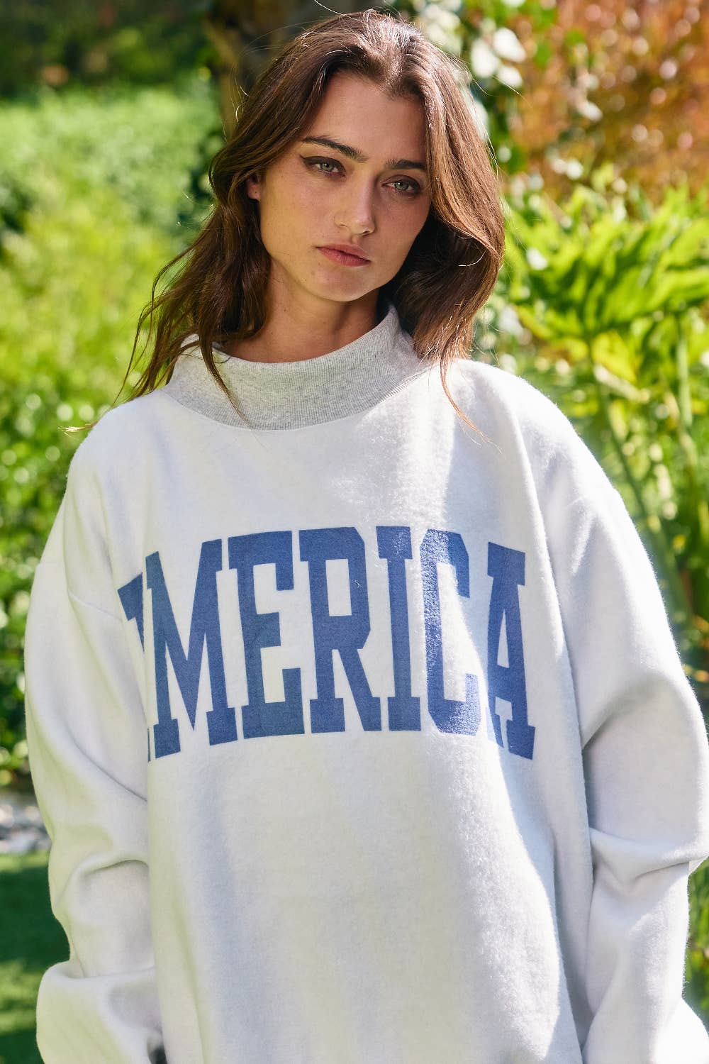 Reversible USA/AMERICA Mockneck Crew