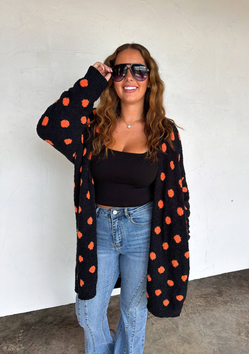 BOO CREW REVERSIBLE CLOUD CARDIGAN: POLKA DOT / ONE SIZE
