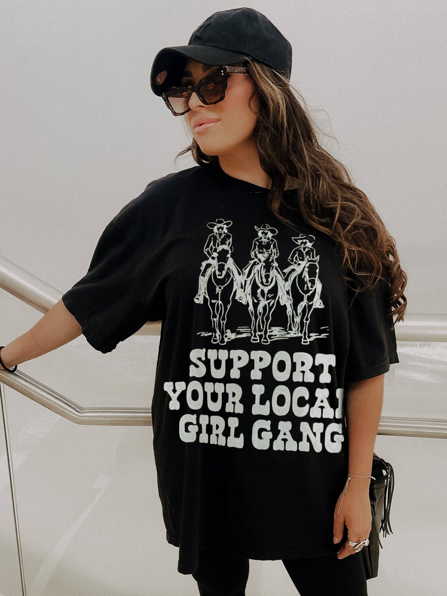Support Your Local Girl Gang Graphic Tee: Black