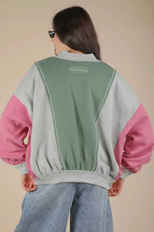 Colorblock Bomber Jacket