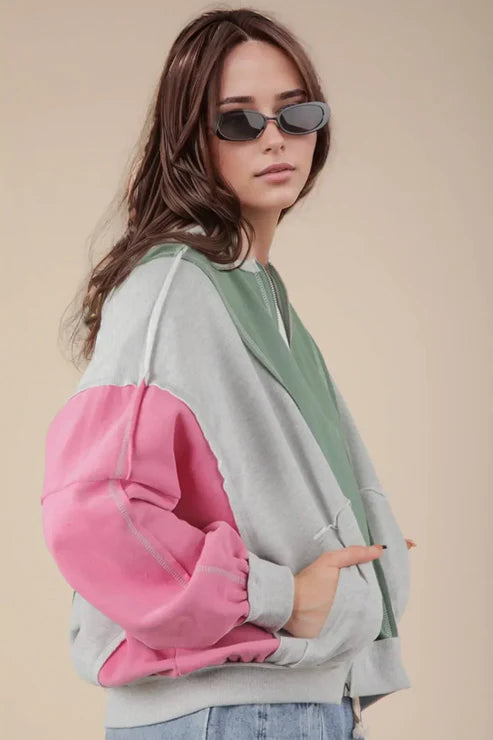 Colorblock Bomber Jacket